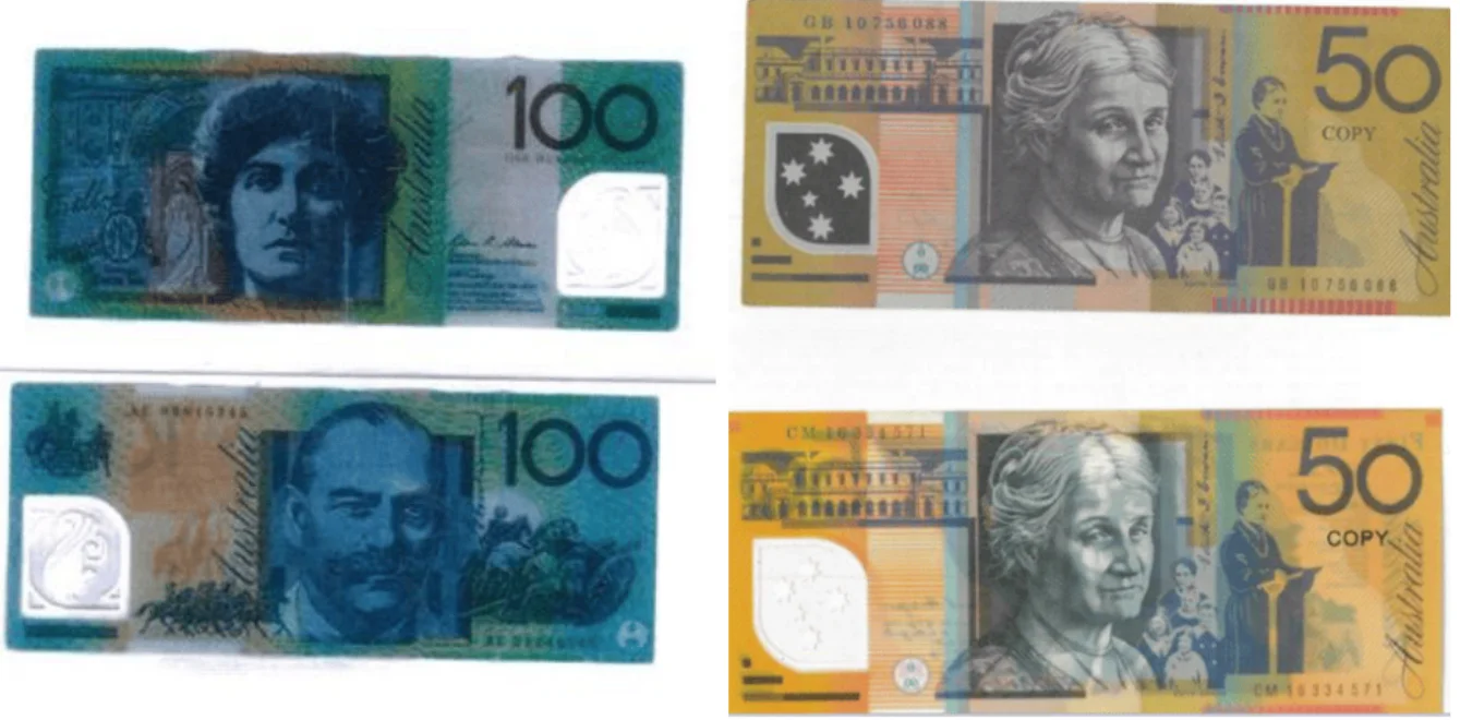 Counterfeit notes Alexandra Hills


